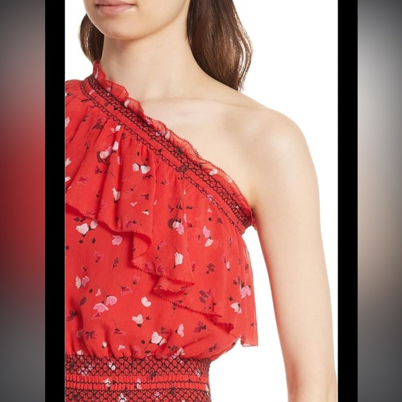 JOIE red floral ruffle dress - Picture 4 of 9